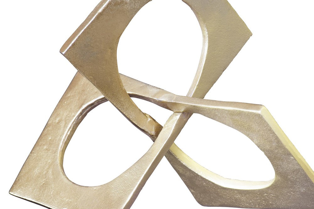 Worlds Away - Twisted Metal Sculpture In Textured Antique Brass - TWIST view 4