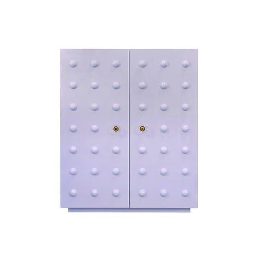 Worlds Away - Two Door Cabinet With Ball Stud Detail And Acrylic And Brass Hardware In Lavender Lacquer - BEAU LAV view 1