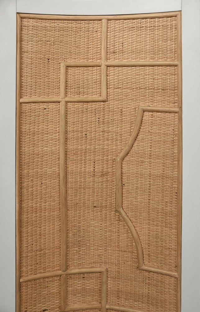 Worlds Away - Two Door Decorative Rattan Overlay Cabinet With Curved Ends And Painted Matte White Case - ISABEL WH view 8