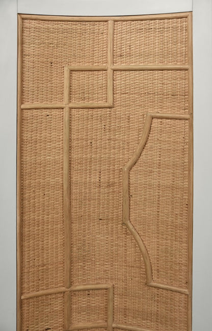 Worlds Away - Two Door Decorative Rattan Overlay Cabinet With Curved Ends And Painted Matte White Case - ISABEL WH view 8