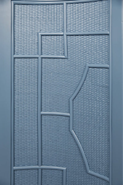 Worlds Away - Two Door Decorative Rattan Overlay Cabinet With Curved Ends Painted In Capri Blue - ISABEL CB view 8