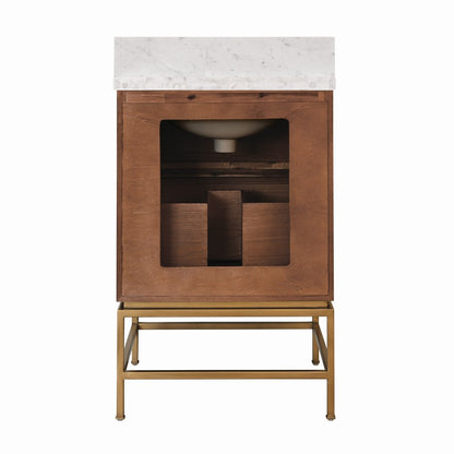 Worlds Away - Two Drawer Bath Vanity In Matte Dark Burl Wood With Antique Brass Metal Frame And Acrylic And Brass Hardware - CLIFFORD 24 DBW view 5