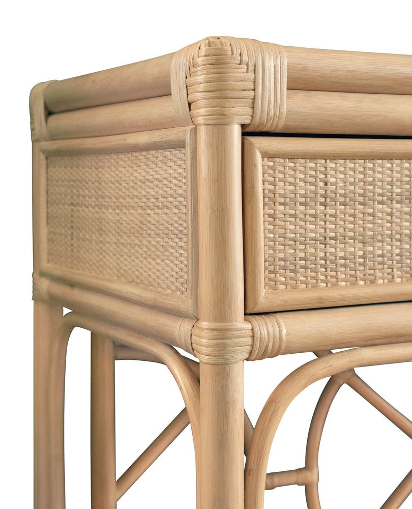 Worlds Away - Two Drawer Console With Decorative Back In Natural Rattan - GIDEON NAT view 5