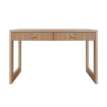 Worlds Away - Two Drawer Desk With Fluted Detail In Natural Oak - LARKIN NO view 2
