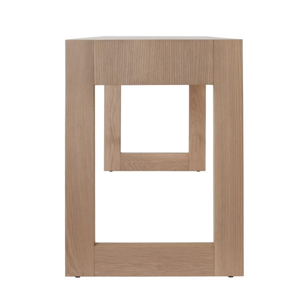 Worlds Away - Two Drawer Desk With Fluted Detail In Natural Oak - LARKIN NO view 3