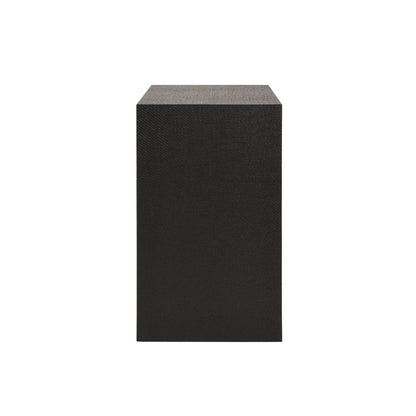 Worlds Away - Two Drawer Side Table In Black Painted Grasscloth With Black Oak Handles - EZRA BLK view 4