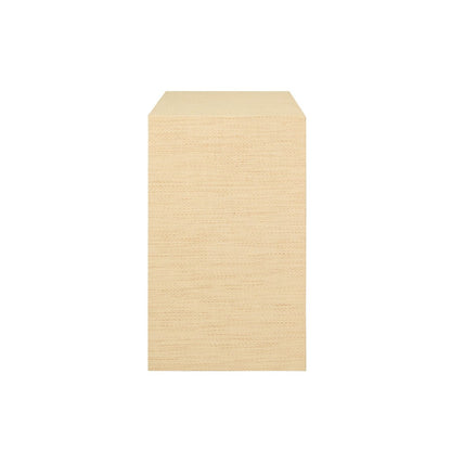 Worlds Away - Two Drawer Side Table In Natural Grasscloth With Cerused Oak Handles - EZRA NAT view 4