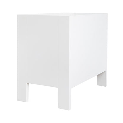 Worlds Away - Two Drawer Side Table With Fluted Detail In Matte White Lacquer - ANDRE WH view 4