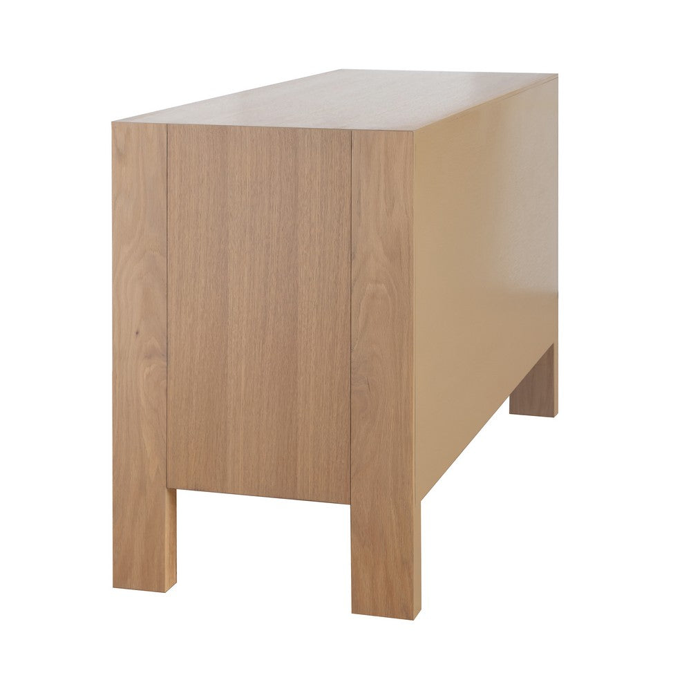Worlds Away - Two Drawer Side Table With Fluted Detail In Natural Oak - ANDRE NO view 4