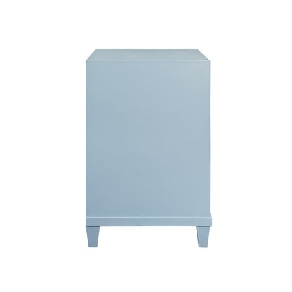 Worlds Away - Two Drawer Side Table With Fluted Drawer Fronts In Matte Light Blue Lacquer - NOVALIE LB view 4