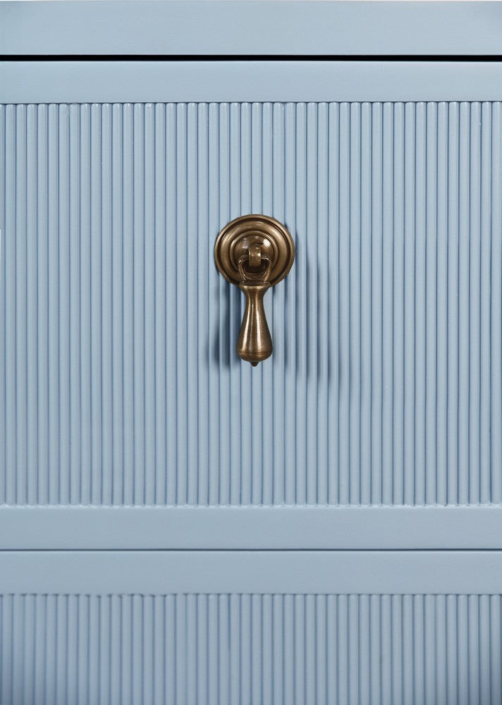 Worlds Away - Two Drawer Side Table With Fluted Drawer Fronts In Matte Light Blue Lacquer - NOVALIE LB view 6