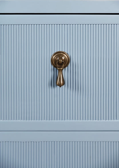 Worlds Away - Two Drawer Side Table With Fluted Drawer Fronts In Matte Light Blue Lacquer - NOVALIE LB view 6