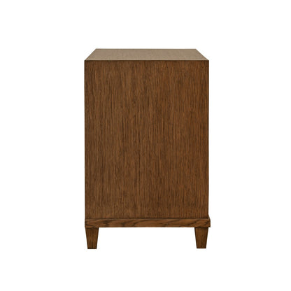 Worlds Away - Two Drawer Side Table With Fluted Drawer Fronts In Provincial Brown Oak - NOVALIE PBO view 4