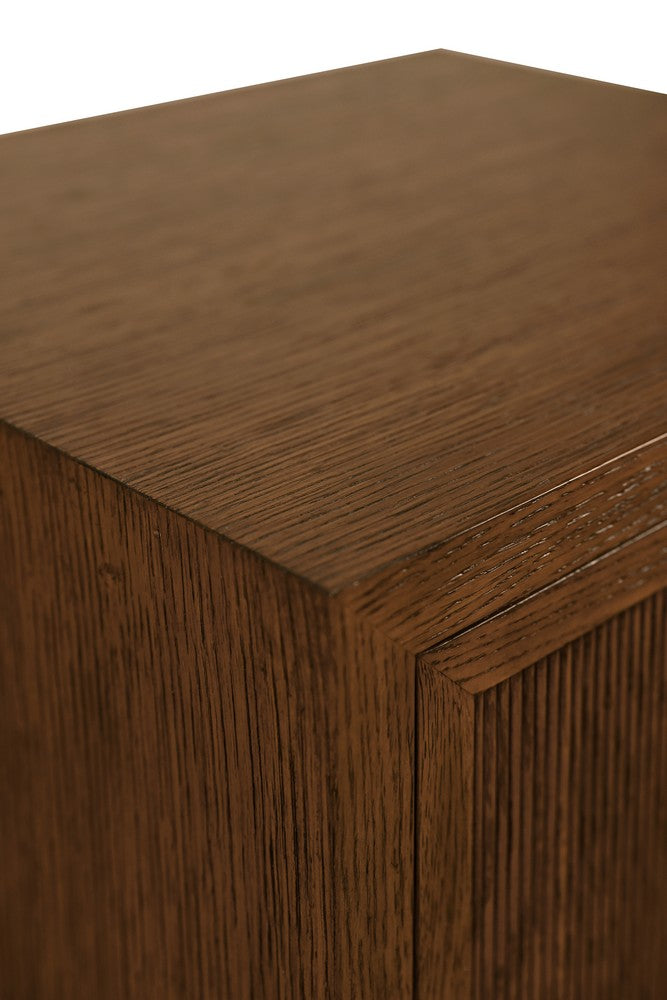 Worlds Away - Two Drawer Side Table With Fluted Drawer Fronts In Provincial Brown Oak - NOVALIE PBO view 5