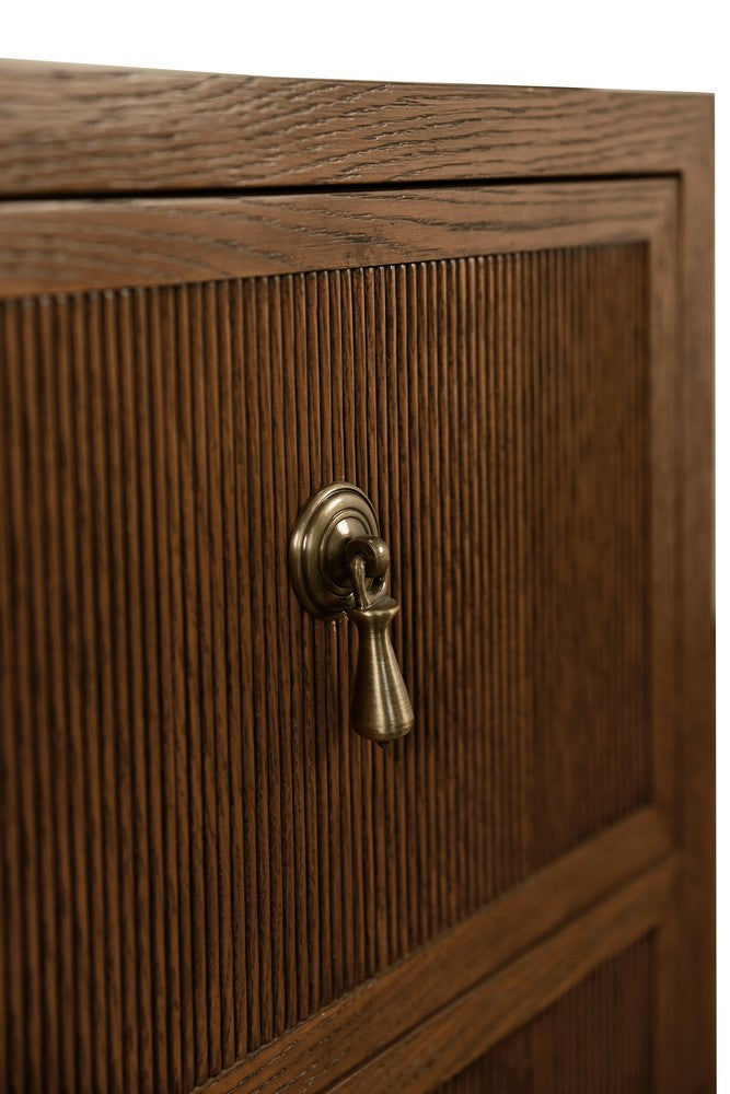 Worlds Away - Two Drawer Side Table With Fluted Drawer Fronts In Provincial Brown Oak - NOVALIE PBO view 6