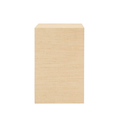 Worlds Away - Two Drawer Small Side Table In Natural Grasscloth With Cerused Oak Handles - PARKER NAT view 4