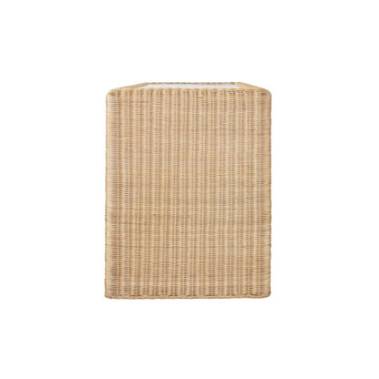 Worlds Away - Two Drawer Waterfall Edge Desk In Woven Rattan With Glass Top - ADRIEN view 8