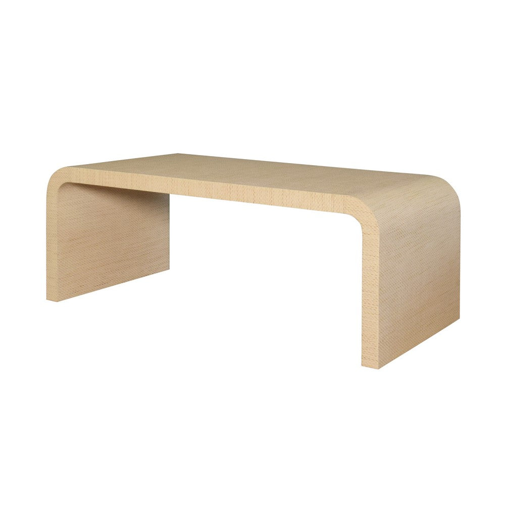 Worlds Away - Waterfall Edge Coffee Table In Natural Grasscloth - NEWBURY NAT view 1