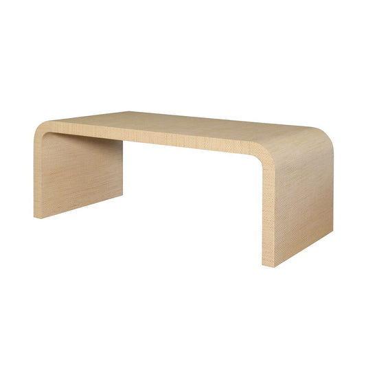 Worlds Away - Waterfall Edge Coffee Table In Natural Grasscloth - NEWBURY NAT view 1