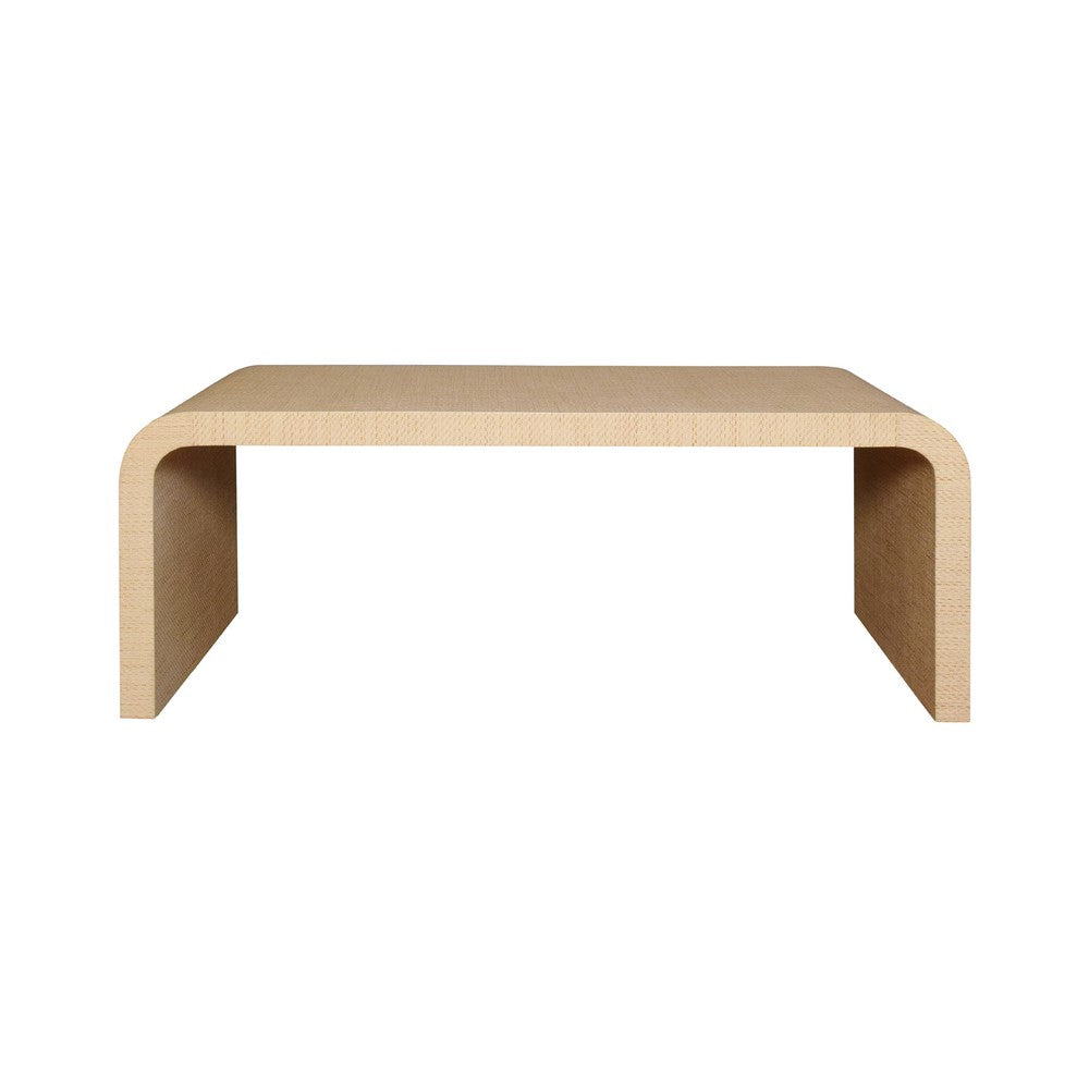 Worlds Away - Waterfall Edge Coffee Table In Natural Grasscloth - NEWBURY NAT view 2