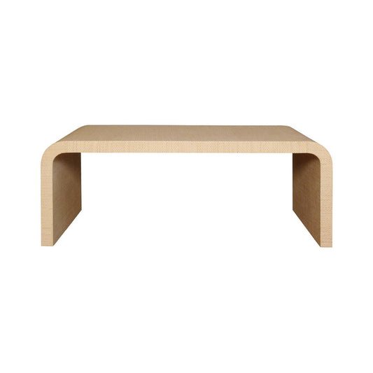 Worlds Away - Waterfall Edge Coffee Table In Natural Grasscloth - NEWBURY NAT view 2