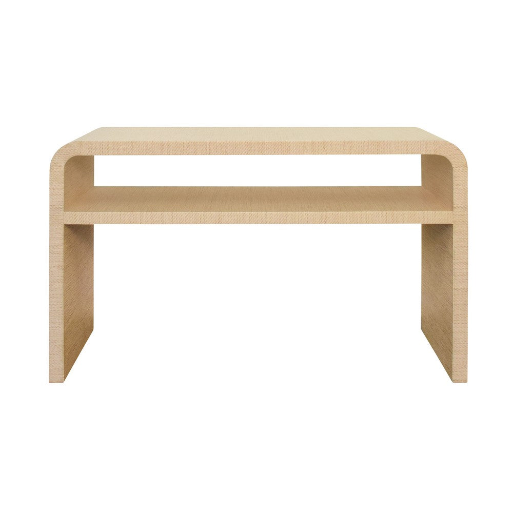 Worlds Away - Waterfall Edge Two Tier Console Table In Natural Grasscloth - MARSHALL NAT view 2