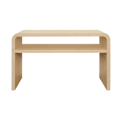 Worlds Away - Waterfall Edge Two Tier Console Table In Natural Grasscloth - MARSHALL NAT view 2