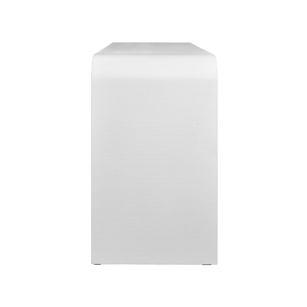 Worlds Away - Waterfall Edge Two Tier Console Table In Textured White Linen - MARSHALL WH view 3