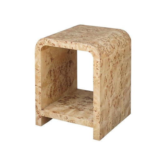 Worlds Away - Waterfall Edge Two Tier Side Table In Burl Wood - PUTNAM BW view 1