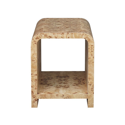Worlds Away - Waterfall Edge Two Tier Side Table In Burl Wood - PUTNAM BW view 2