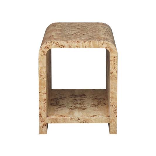 Worlds Away - Waterfall Edge Two Tier Side Table In Burl Wood - PUTNAM BW view 2