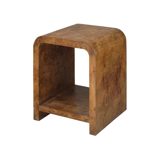 Worlds Away - Waterfall Edge Two Tier Side Table In Dark Burl Wood - PUTNAM DBW view 1