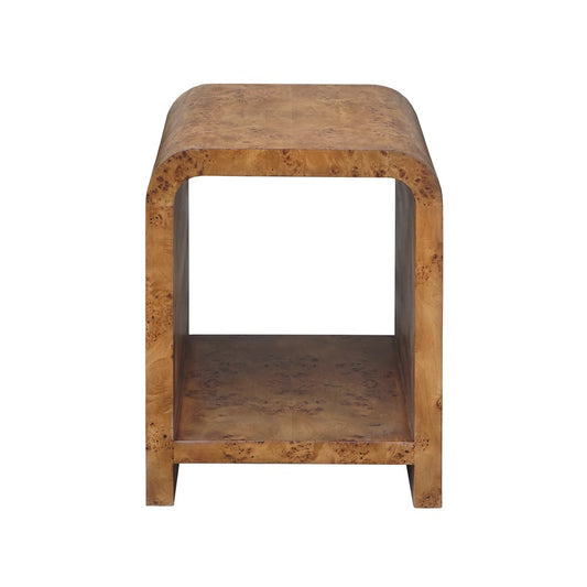 Worlds Away - Waterfall Edge Two Tier Side Table In Dark Burl Wood - PUTNAM DBW view 2