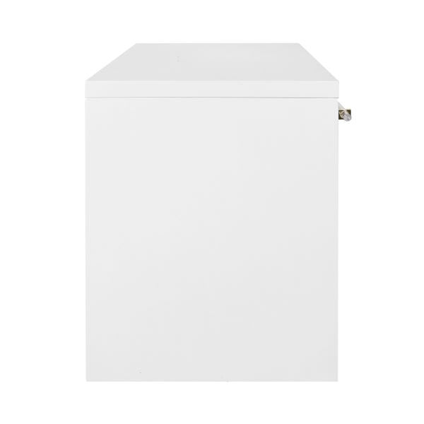 Worlds Away - Waterfall Two Drawer Desk With Brass And Acrylic Hardware In White Lacquer - RALPH WH view 3