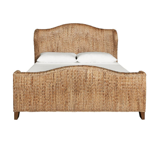 Worlds Away - Winged Headboard And Footboard With Side Rails In Natural Water Hyacinth, King Size - JOVI KING view 2