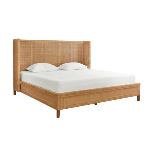 Worlds Away - Winged Headboard And Platform In Radio Weave Wrapped Rattan, King Size - DOLLY KING view 1