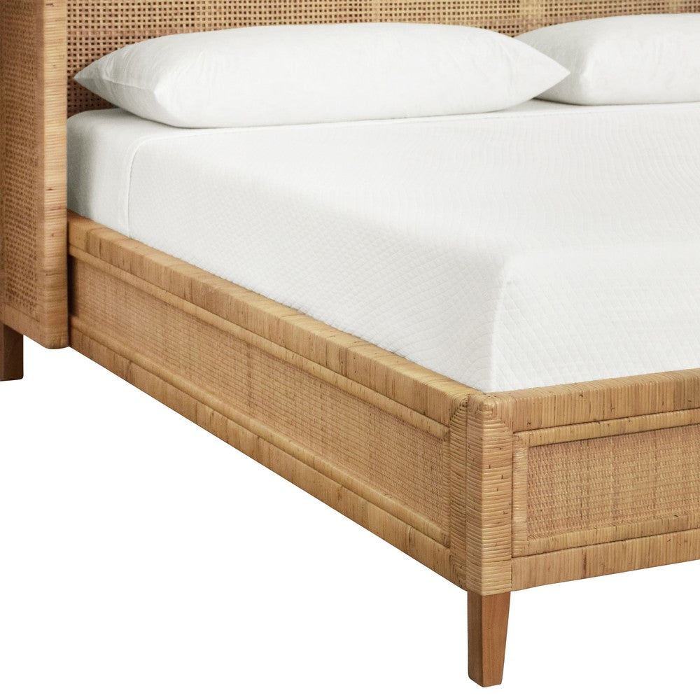 Worlds Away - Winged Headboard And Platform In Radio Weave Wrapped Rattan, King Size - DOLLY KING view 3