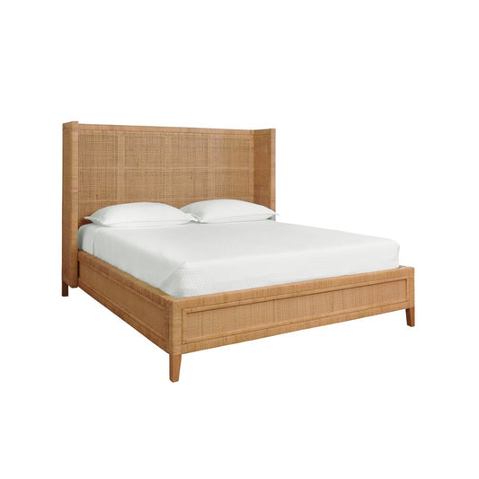 Worlds Away - Winged Headboard And Platform In Radio Weave Wrapped Rattan, Queen Size - DOLLY QUEEN view 1