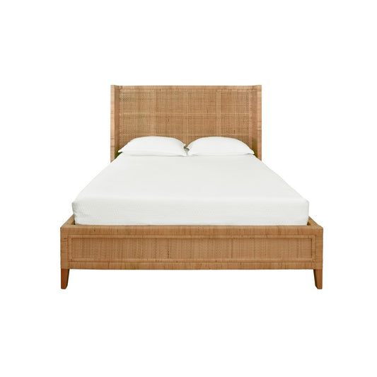 Worlds Away - Winged Headboard And Platform In Radio Weave Wrapped Rattan, Queen Size - DOLLY QUEEN view 2