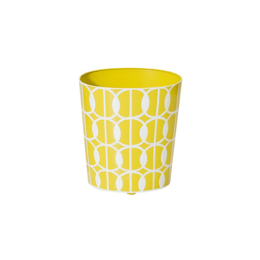 Worlds Away - Yellow And Cream Wastbasket - WBSUNSHINE view 1