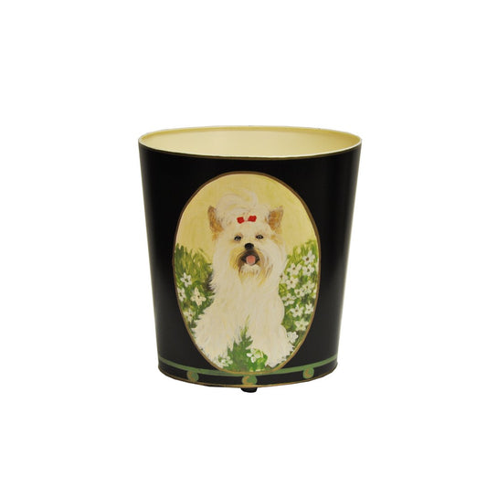 Worlds Away - Yorkshire Terrier Wastebasket - WBYORKTERRIER view 1