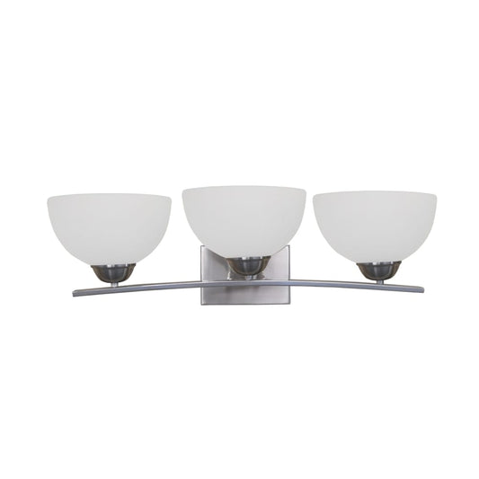 Yosemite Home Decor - Alta Peak 3 Light Bathroom Vanity in Satin Steel Finish with White Glass - 107-3V-AWSS veiw 1