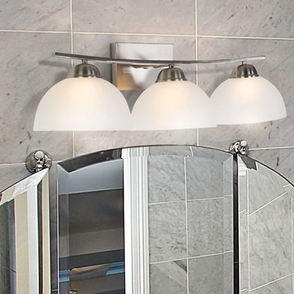 Yosemite Home Decor - Alta Peak 3 Light Bathroom Vanity in Satin Steel Finish with White Glass - 107-3V-AWSS veiw 2