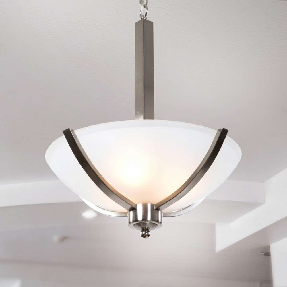 Yosemite Home Decor - Alta Peak 3 Light Bowl Chandelier in Satin Steel Finish with Acid Wash Glass - 107-3B-16AWSS veiw 2