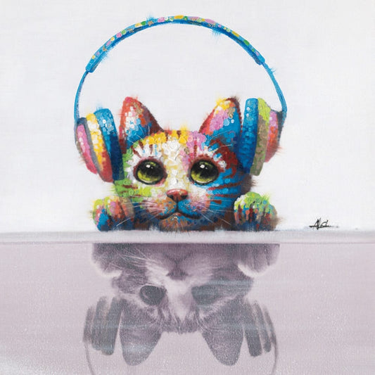 Yosemite Home Decor - Cat Beats Original Hand Painted Wall Art - ARTAE0058 veiw 1