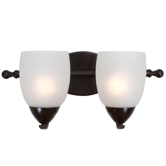 Yosemite Home Decor - Mirror Lake 2 Lights Vanity in Oil Rubbed Bronze Finish with White Etched Glass - 1261-2V-ORB veiw 1
