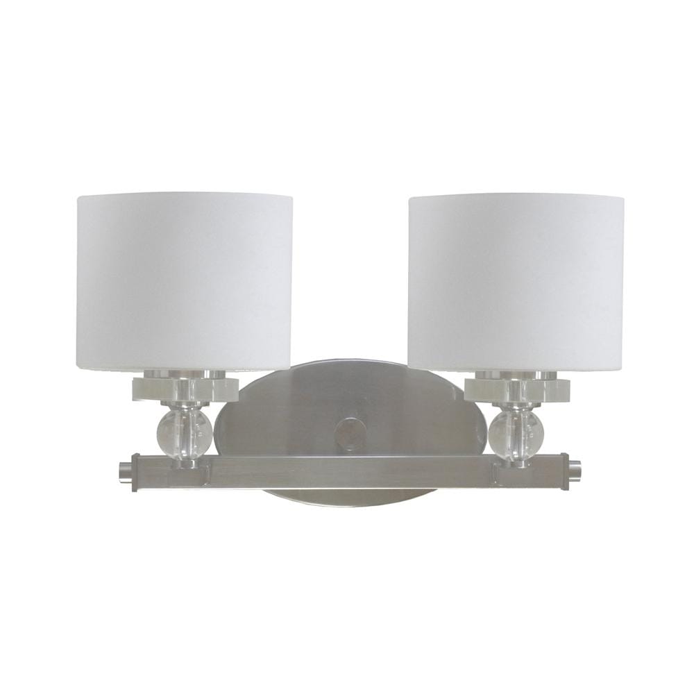 Yosemite Home Decor - Mitchell Peak 2 Light Vanity in Satin Steel Finish with Dove White Glass - 2009-2V-SS veiw 1
