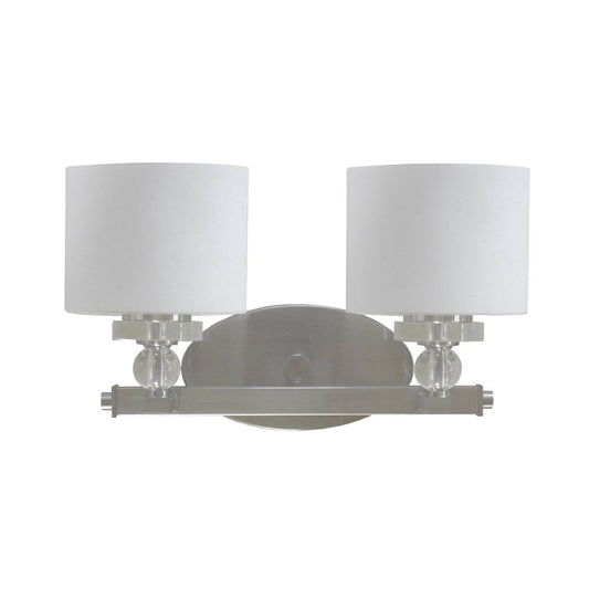 Yosemite Home Decor - Mitchell Peak 2 Light Vanity in Satin Steel Finish with Dove White Glass - 2009-2V-SS veiw 1