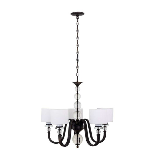 Yosemite Home Decor - Mitchell Peak 5 Light Chandelier in Oil Rubbed Bronze Finish with Dove White Glass - 2009-5U-ORB veiw 1