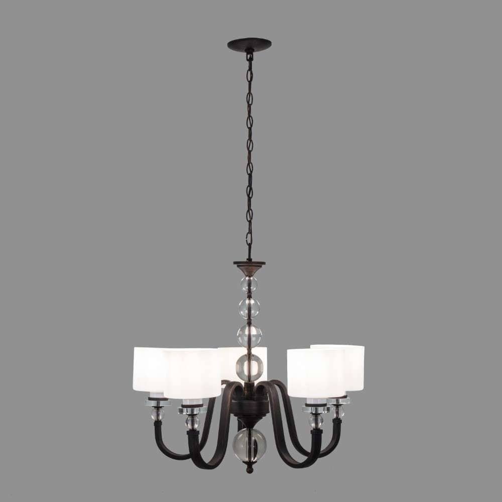 Yosemite Home Decor - Mitchell Peak 5 Light Chandelier in Oil Rubbed Bronze Finish with Dove White Glass - 2009-5U-ORB veiw 2